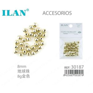 Perline metalliche ILAN 8mm oro per accessori di abbigliamento - Product Image 1