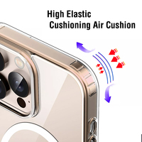 Étui en TPU transparent antichoc magnétique pour iPhone 16 Pro Max avec boîte d'emballage, coque de téléphone transparente antichoc