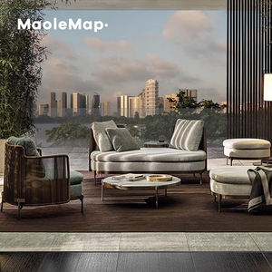 Ensemble de salon d'extérieur, jardin, hôtel, villa, canapé italien, chaises modernes pour café de <span class=keywords><strong>plage</strong></span>, hôtel, canapé modulaire de luxe, patio, meubles en rotin - Product Image 1