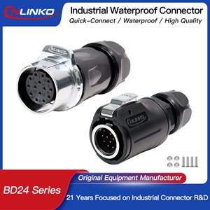 Cnlinko IP68 LP24 cáp và kết nối 14 pin hàng không đảo ngược cài đặt cắm và ổ cắm hàng không kết nối - Product Image 6