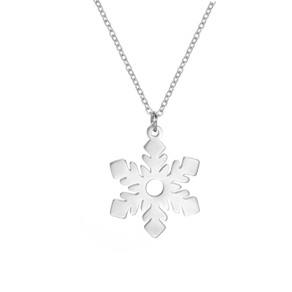 Frozen Elsa Bông Tuyết Trang Sức Thép Không Gỉ Charms Pendant Necklace Cho Phụ Nữ Cô Gái Trẻ Em Quà Tặng Giáng Sinh Bán Buôn