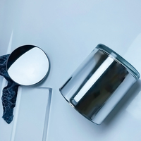 Pot à bougie en verre galvanisé vide de luxe Conteneur à bougie d'aromathérapie avec couvercle miroir argenté pour la fabrication de bougies