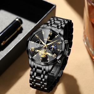Reloj de Cuarzo para Hombre Poedagar 938, Cronógrafo, Resistente al Agua, Luminoso, de Lujo, en Acero Inoxidable - Product Image 1