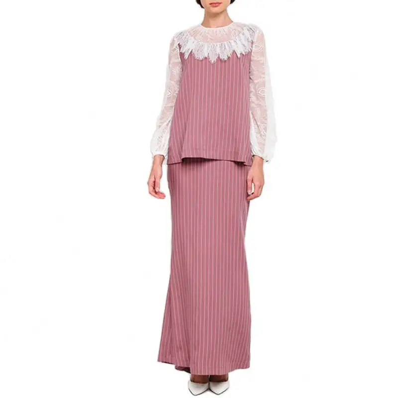 Neueste Designs Muslim Kebaya Moden Satin Malaysia Jubah Schößchen Putri Duyung Islamische Kedab Baumwolle Baju Kurung