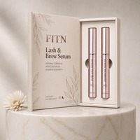 Coffret Cadeau Sérum Cils et Sourcils Or Rose Formule Peptidique Nourrissant Allongeant Usage Quotidien Marque Privée OEM Logo Personnalisé 3ml