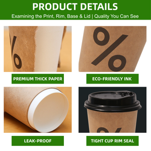 Bicchieri di Carta a Doppia Parete <span class=keywords><strong>Hallowenn</strong></span>, Grado Alimentare, Isolamento Termico Rinforzato, Bicchieri Usa e Getta per Caffè, Bar, Bevande da Asporto, Ristoranti - Product Image 4