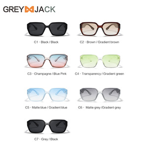 Gafas de Sol de Marco Grande para Mujer Greyjack, Negras, TR90, Polarizadas, Protección UV400, Estilo Poligonal Moderno - Product Image 2