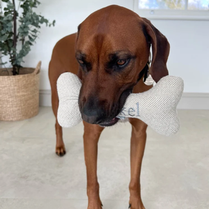 Giocattoli da masticare per cani personalizzati a spina di pesce in peluche Tweed Pet <span class=keywords><strong>Dog</strong></span> Puppy Bone Toy - Product Image 6