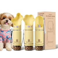 Nouvelle Bouteille Portable Multifonctionnelle pour Animaux de Compagnie 2026 Everich avec Motif Patte de Chien Mignon et Gamelles Détachables pour l'Extérieur