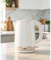 Bouilloire Électrique Sans Fil en Acier Inoxydable 1,8 L 1800 W avec Fonction Maintien au Chaud, Rotation à 360°, Arrêt Automatique et Ébullition Rapide pour Vente en Gros
