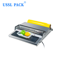 Dispensador de Film Transparente de Tensión Ajustable HW-450 para Bandejas de Vegetales, Dispositivo de Empaque Fresco para Mercado Agrícola, Máquina Envolvedora de Alimentos de Sobremesa