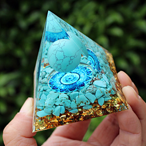 Crystal Chip Pyramid Resin Epoxy Craft Desktop Ornament Home Decoration <b>Pine</b> Cone Design Collection Gift - Product Image 2