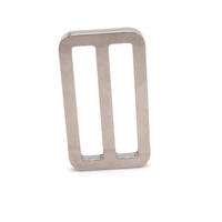 Boucle d'anneaux rectangulaires plats en métal en acier inoxydable usiné CNC pour sac sangle de ceinture boucles de diapositives en métal Tri-glide
