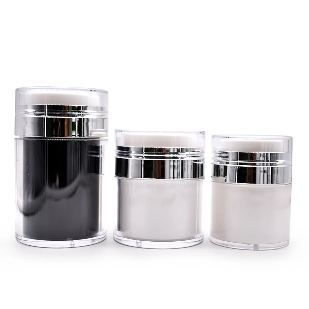 Cosmetics Containers And Packaging Skin Care Airless Pushing Down Lotion Cosmetic Cream Jar Airless Pump Jar
