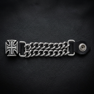 EXTENSOR DE CHALECO DE CADENA DE CUERO con PRESIÓN y DISEÑO DE CRUZ DE HIERRO ROPA FORMAL DE VERANO - Product Image 3