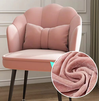Fauteuil de Luxe en Velours Crème-Orange pour Chambre, Hôtel, Villa – Chaise de Loisirs Empilable pour Maquillage, Idéale pour Appartement