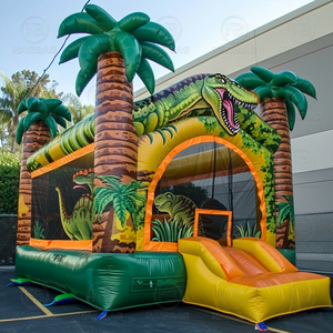 T-rex nảy lâu đài trò chơi ngoài trời nhảy Bouncer MOONWALK Khủng Long lâu đài bouncy nhà bơm hơi với trượt cho trẻ em - Product Image 5