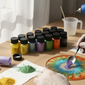 LEQU Happy And Fun - Juego de 24 colores de polvo de mica, colorante de resina para manualidades y decoración artística - Product Image 1