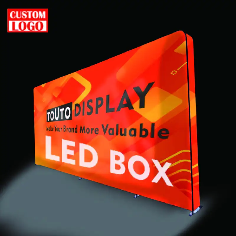 Logotipo personalizado Exposição Evento Tensão Tecido Lightbox Anuncie Exibição Feira Dupla Lado Quadro De Alumínio LED SIGN Caixa De Luz