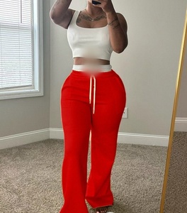 Ensemble de sport 2 pièces Viviblook Z418ST14 : Débardeur et pantalon large taille haute à cordon de serrage – Tenue de sport pour femme grandes tailles - Product Image 2