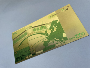 Euro 1000 Hatıra Parası Altın Varak İşçiliği Plastik Banknot Hediye Kartı Mezuniyet Paskalya Cadılar Bayramı Koleksiyonluk Yeni - Product Image 3