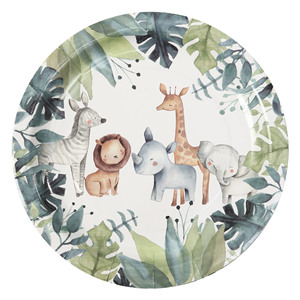 Vaisselle de fête pour animaux de la <span class=keywords><strong>jungle</strong></span> sauvage un Assiettes en <span class=keywords><strong>papier</strong></span> Gobelets en <span class=keywords><strong>papier</strong></span> Serviettes en <span class=keywords><strong>papier</strong></span> pour fête prénatale - Product Image 4