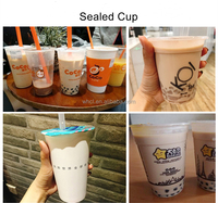 Scelleuse semi-automatique électrique intelligente pour gobelets de thé au lait, jus et boissons (bubble tea, boba), compatible avec les gobelets en plastique/papier de 90 mm et 95 mm