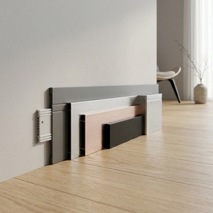 Plinthe en aluminium à clipser, alliage 6063, avec système de <span class=keywords><strong>fixation</strong></span> dissimulé pour la décoration intérieure - Product Image 1