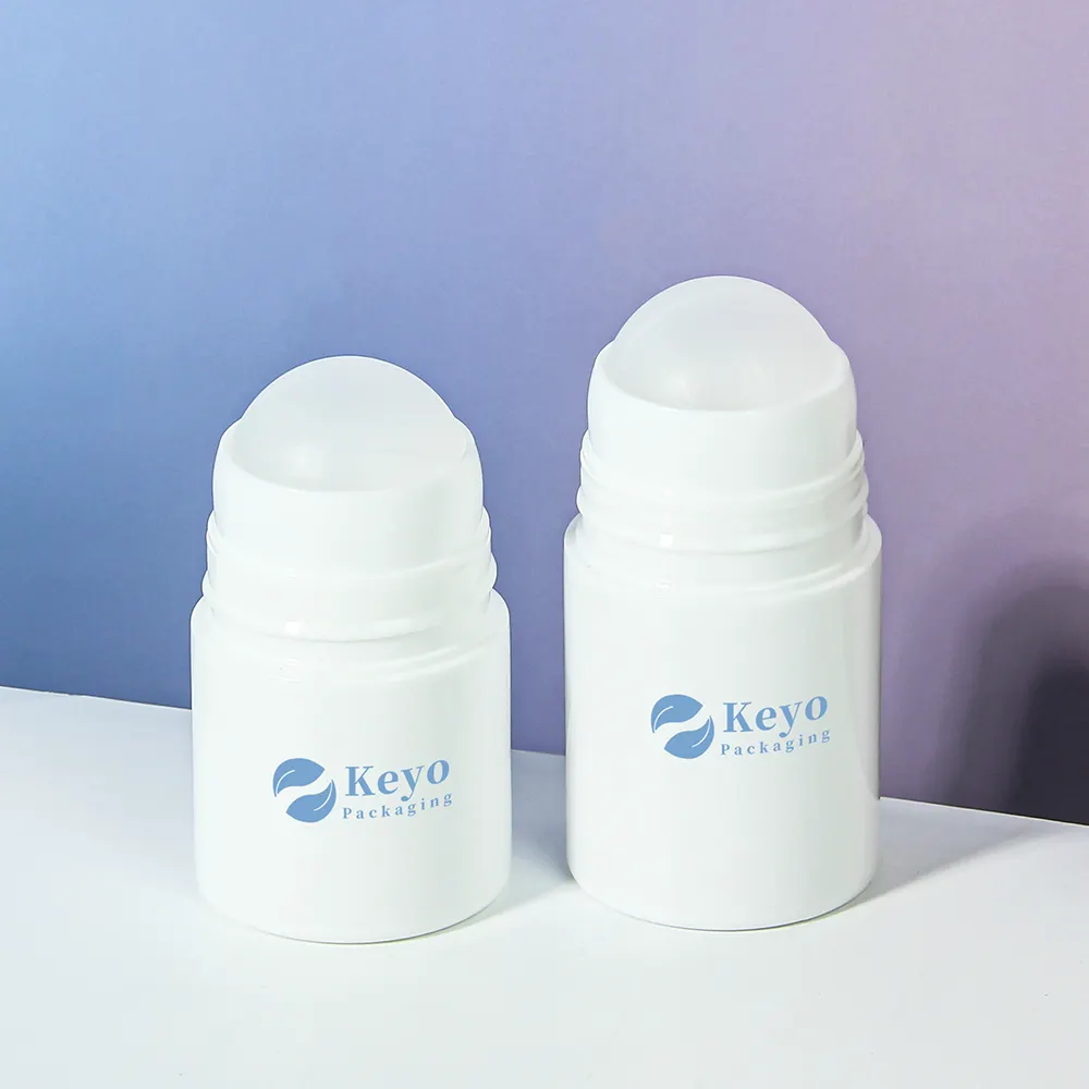 Yüksek kaliteli tasarım toptan özel 50ml 60ml 2oz parfüm Deodorant tı konteynerler plastik rolon şişe