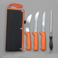 Ensemble de 4 couteaux de chasse et de pêche multifonctionnels, nouvelle arrivée, ensemble de couteaux de boucher portable, acier inoxydable