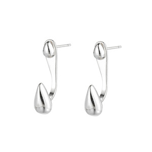Boucles d'oreilles clous uniques en forme de goutte pour femmes - Style coréen, sertissage poli, <span class=keywords><strong>pierre</strong></span> naturelle, design élégant - Product Image 5
