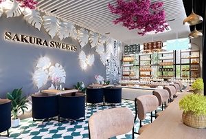 Minimalist Coffee Shop Restaurant Counter Dessert Shop Display Cabinet Custom <b>Sweet</b> Shop Fitting - Product Image 3