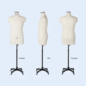 Mannequin de couture Tian Gong, modè<span class=keywords><strong>le</strong></span> <span class=keywords><strong>humain</strong></span> masculin <span class=keywords><strong>3D</strong></span> réglable, demi-corps, mobile et rotatif, pour la couture - Product Image 2