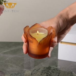 Flor de tulipán hecha a mano, cristal de fundición perfumado, candelabro, portavelas, regalos de fiesta - Product Image 4