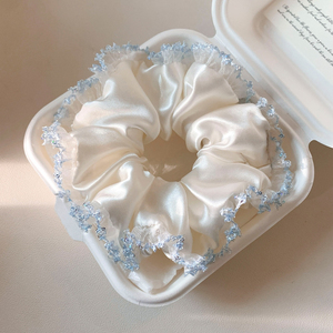 2026 Best Sales Light Luxury Blue and White <b>Sweet</b> Hair Tie Simple Niche Design Women's Hair Ties Fashion Wholesale Headwear - Product Image 3