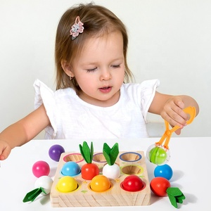 Jeu <span class=keywords><strong>de</strong></span> tirer les radis Konig Kids, jeu <span class=keywords><strong>de</strong></span> correspondance <span class=keywords><strong>de</strong></span> formes, jouets en bois, jouets sensoriels, éducation précoce, jouets éducatifs Montessori pour enfants - Product Image 2