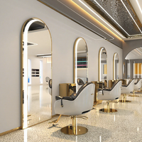Miroir de coiffure mural ou sur pied en verre pour salon de coiffure, design moderne et contemporain, simple face
