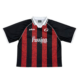 サッカージャージーTシャツカスタムレトロストライプ昇華プリントメンズサッカージャージートップ - Product Image 2