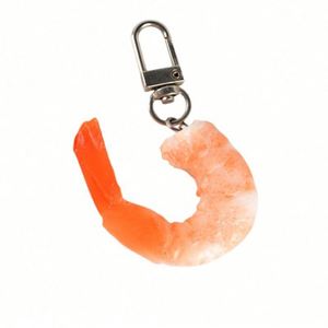 Divertido Llavero de PVC con Forma de Camarón, Llavero de Prawn, Juguete de Comida Marina para Niños, Adorno para Bolsos y Mochilas, Accesorios de Joyería para Mujer y Niña - Product Image 1