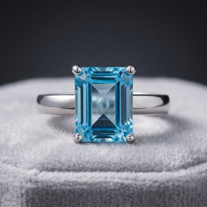 High Quality Cute Antique Design 925 Sterling Silver Women's Wedding Party Ring Big Blue Topaz Gemstone Handmade Customizable - Product Image 2