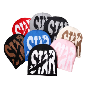 Bonnet unisexe en tricot jacquard style urbain, doux, à revers, chaud pour l'hiver, idéal pour les voyages, le travail, la plage, avec lettres, respirant et imperméable - Product Image 4