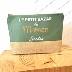 Оптовая продажа, Экологически чистая холщовая + пеньковая джутовая косметичка на молнии с логотипом под заказ, сумка для косметики - Product Image 4
