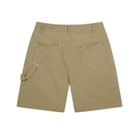 Shorts de travail pour homme en toile de coton, avec poches utilitaires, boucle pour marteau, passant de ceinture, kaki, style cargo, pour l'été