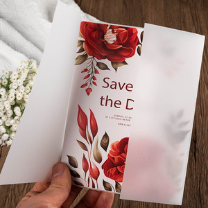 Pochette <span class=keywords><strong>en</strong></span> <span class=keywords><strong>papier</strong></span> vélin et glassine pliée pour cartes d'invitation personnalisées de Quinceañera, de mariage ou de vœux - Product Image 2