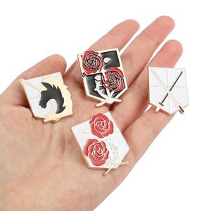 Attack On Titan Anime dibujos animados Metal insignia sombrero broche bolsa accesorios ropa esmalte solapa pines artesanías <span class=keywords><strong>de</strong></span> Metal - Product Image 1