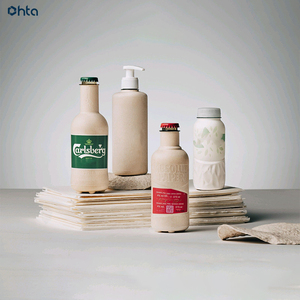 Custom Biodegradable Paper Bottle Water Packaging Box Pulp Bottle