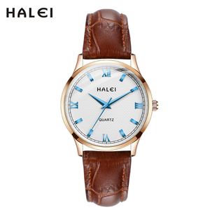 Reloj de Cuarzo con Esfera Blanca y Correa de Cuero Marrón, Envío Directo, Resistente al Agua 3BAR, Estilo Elegante y Moderno, Movimiento Japonés, Venta al Por Mayor - Product Image 1