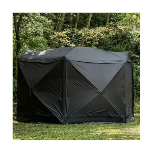 Tenda Kemah 6 pop up besar, tenda Kemah sisi luar ruangan segi enam