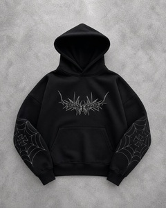 Fabricante de Ropa, Sudadera con Capucha Personalizada para Hombre, Estilo Y2K Grunge, Felpa Francesa, Estampado de Estrella Japonesa con Contorno de Llama, Cierre Completo, Multicolor - Product Image 3
