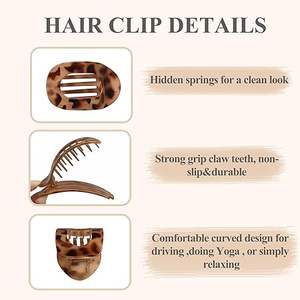 Pinzas de Pelo Planas y Redondas para Mujeres y Niñas, Pinzas Francesas de Sujeción Fuerte - Product Image 2